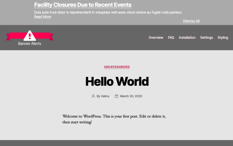 Single Alert with a Read More Link